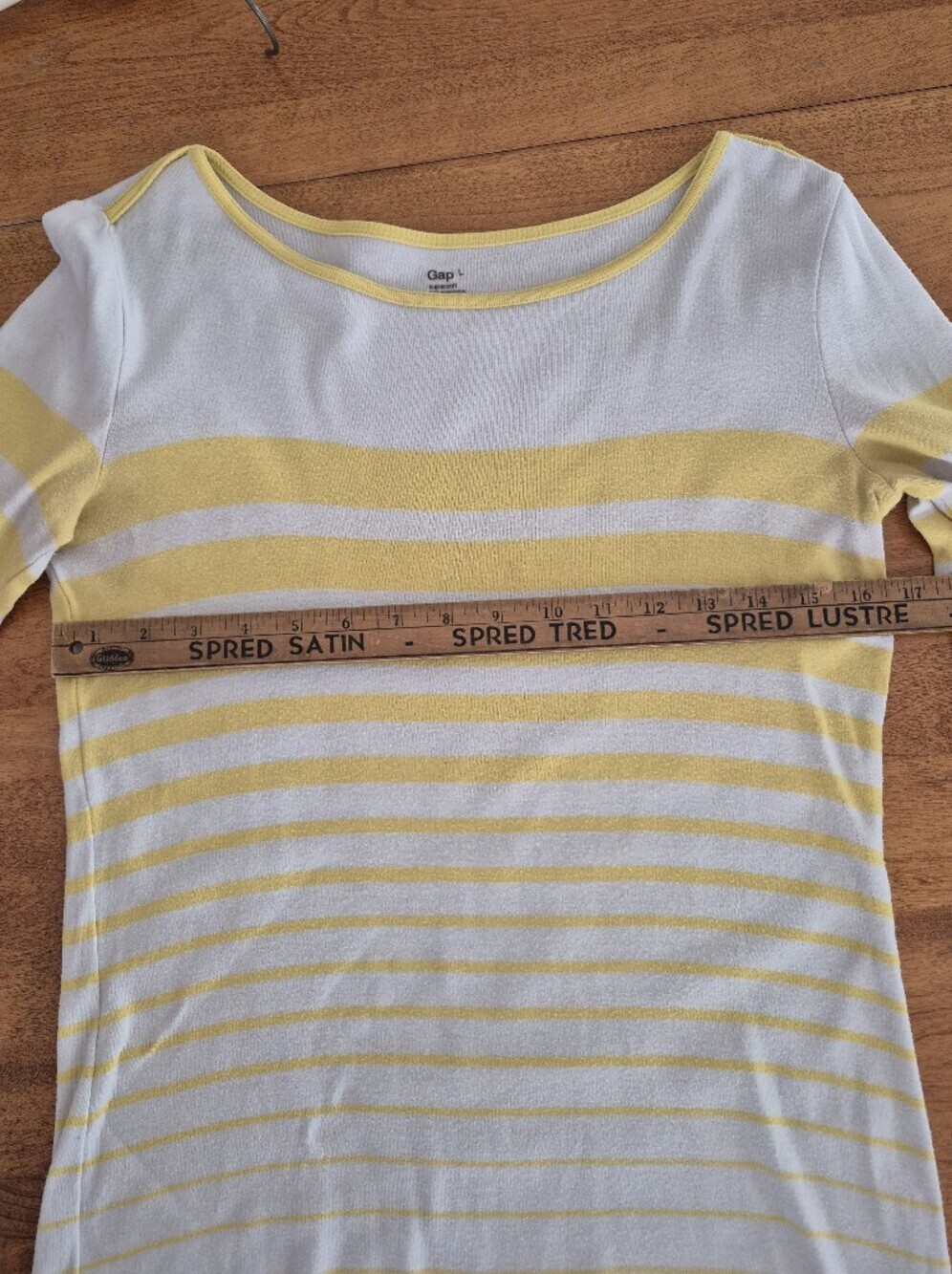 GAP White and Yellow Striped Long Sleeve Knit Top - Picture 4 of 8